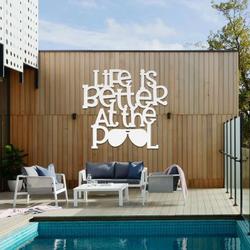 life is better at the pool sign pool house sign poolside decor pool gift tiki bar sign swimming pool decoration 4