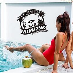 life is better at the pool sign pool house sign poolside paradise sign pool gift tiki bar sign swimming pool decor home outdoor decor 3