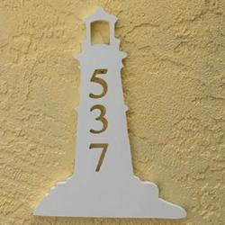 lighthouse metal art custom house number metal sign address signs beach house decor 1
