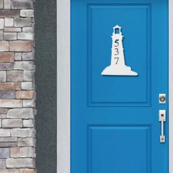 lighthouse metal art custom house number metal sign address signs beach house decor 2