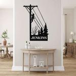 lineman custom name sign occupational door hanger man cave custom metal sign 0