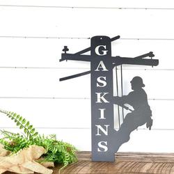 lineman last name custom metal sign 1
