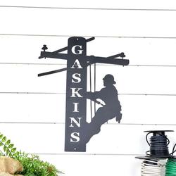 lineman last name custom metal sign 3