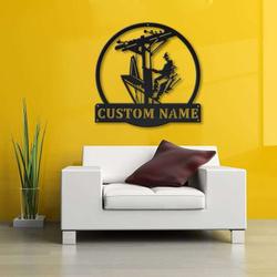 lineman linework home office decor custom metal sign 1