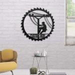 lineman personalized name chain saws custom metal sign 0
