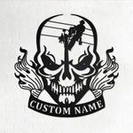 lineman skull metal art personalized metal name sign custom lineman name sign gift for dad 0