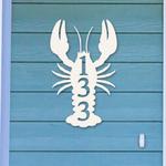 lobster art personalized house number metal sign custom address sign beach house decor 0