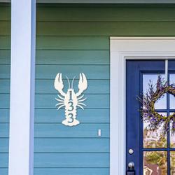 lobster art personalized house number metal sign custom address sign beach house decor 1