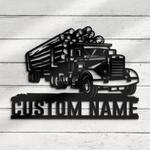 logging truck driver business custom metal signs 0