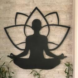 lotus flower with yoga sign decor for studio laser cut metal signs gift for yoga lover 1