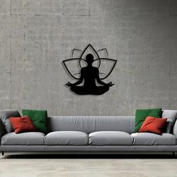 lotus flower with yoga sign decor for studio laser cut metal signs gift for yoga lover 2