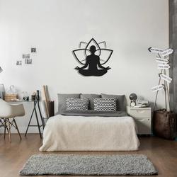 lotus flower with yoga sign decor for studio laser cut metal signs gift for yoga lover 3
