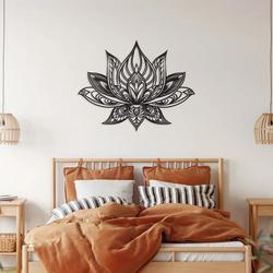 lotus mandala metal art laser cut metal signs dcor for room gift for yoga lover 3