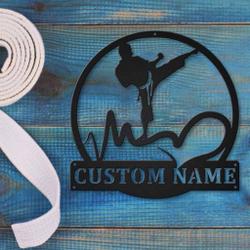 love karate metal sign personalized metal name signs home decor sport lovers gifts 1