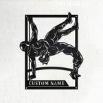 male wrestling monogram with name custom metal signs 0