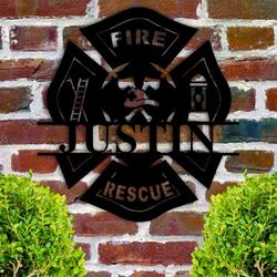 maltese cross firefighter fire department custom metal signs 1