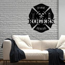 maltese cross firefighter fire department custom metal signs 2