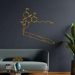 marijuana metal wall decor thc weed molecule minimalist wall art cannabis cigar decor blunt roller cafe decor funny housewarming gift 1