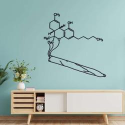 marijuana metal wall decor thc weed molecule minimalist wall art cannabis cigar decor blunt roller cafe decor funny housewarming gift 2