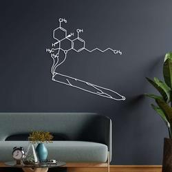 marijuana metal wall decor thc weed molecule minimalist wall art cannabis cigar decor blunt roller cafe decor funny housewarming gift 3