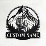 men hiking mountain custom metal sign 0