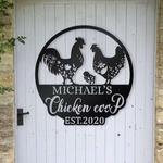 metal chicken coop sign personalized farm metal sign rooster house decor 0