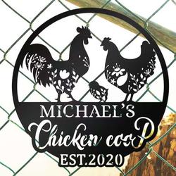 metal chicken coop sign personalized farm metal sign rooster house decor 3