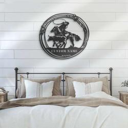 metal cowboy roping sign calf roper custom name sign 2