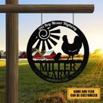 metal farm sign hen chicken monogram farmhouse outdoor personalized wall decor 0