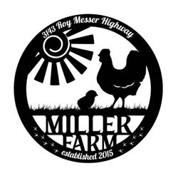 metal farm sign hen chicken monogram farmhouse outdoor personalized wall decor 3