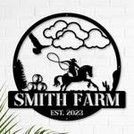 metal farmhouse name sign farm horse lover custom sign 0