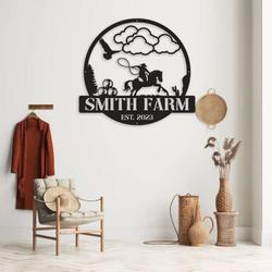 metal farmhouse name sign farm horse lover custom sign 1