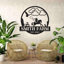 metal farmhouse name sign farm horse lover custom sign 4