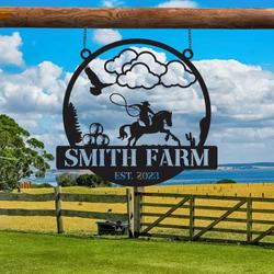 metal farmhouse name sign farm horse lover custom sign 5