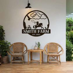 metal farmhouse name sign farm horse lover custom sign 7