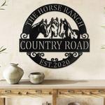 metal horse ranch sign country road domestic farmhouse personalized horse sign 0
