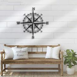 metal nautical compass sign coordinates sign gift for camper hiker climber housewarming gift 3