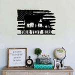 metal us flag cow farmhouse sign custom farm decor gift for farmer 0