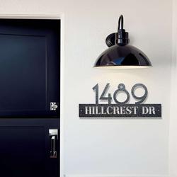 mid century modern metal house number sign home address sign housewarming gift 2