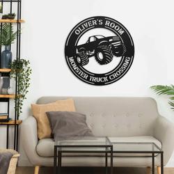 monster truck crossing business custom metal signs 1