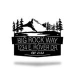 mountain adventure monogram house number address plaque custom metal sign cabin decor 0