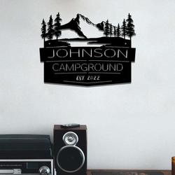 mountain adventure monogram house number address plaque custom metal sign cabin decor 1