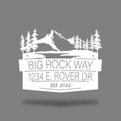 mountain adventure monogram house number address plaque custom metal sign cabin decor 3