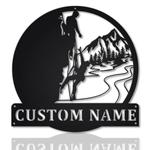 mountain climbing metal art personalized metal name signs home decor sport lovers gifts 0
