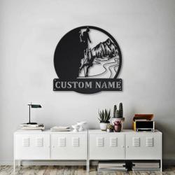 mountain climbing metal art personalized metal name signs home decor sport lovers gifts 2