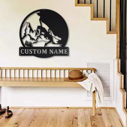 mountain climbing metal sign personalized metal name signs home decor gifts for women 1