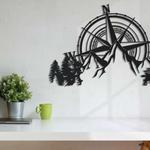 mountain compass rose metal wall art mountain scenery home living decor custom metal sign 0