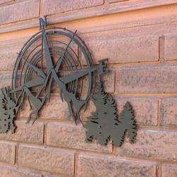 mountain compass rose metal wall art mountain scenery home living decor custom metal sign 2