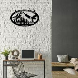 mountain flying eagle pine forest natural custom metal signs gift for farmer 2