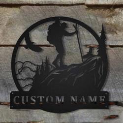 mountain hiking metal sign personalized metal name signs home decor hiking lovers gifts 3